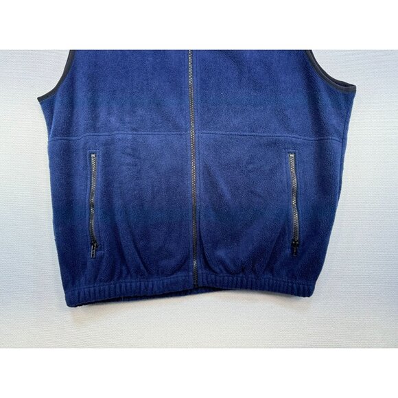 Weatherproof Garment Company Mens Fleece Vest Large Blue Full Zip & Pockets Outd - Picture 6 of 11